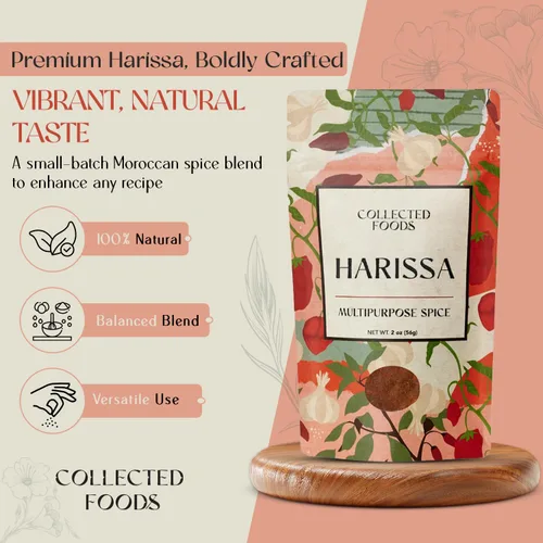 Miniatura 3 de Mezcla de condimentos Harissa marroquí de alta calidad, especias y condimentos sin gluten con pimentón, sal y cebolla deshidratada, polvo Harissa