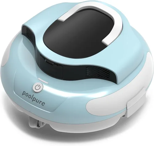 PoolPure Aquaguard SE II 2025 - Limpiador robótico inalámbrico para piscinas con batería grande de 120 minutos y 5000 mAh (azul)