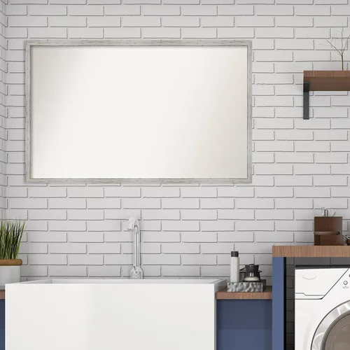 Miniatura 29 de Amanti Art Espejo de baño blanco para sobre el fregadero, 32 x 45 pulgadas, espejo de tocador rectangular blanco esbelto, marco de madera moderno