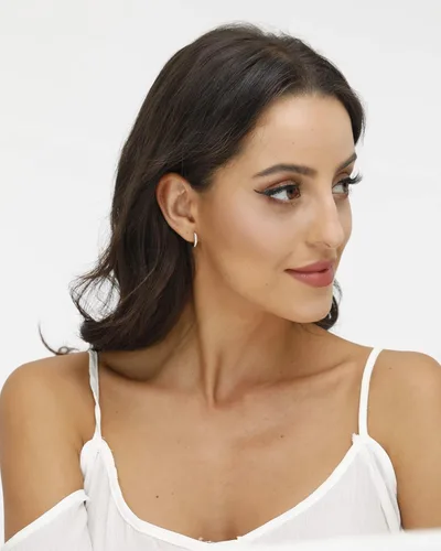 Miniatura 6 de 3 pares de aretes de aro pequeños de plata de ley con circonita cúbica Aretes de aro pequeños para cartílago para mujer