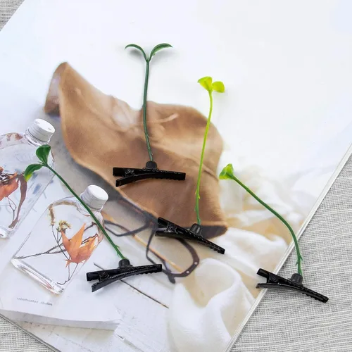 Miniatura 5 de AUEAR, Paquete de 20 pinzas para el pelo de brotes de frijoles de plantas, horquilla de guisante, accesorios para la cabeza para mujeres y niñas