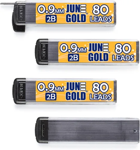 Miniatura 5 de June Gold 820 unidades, 0.3 mm 2B repuestos de plomo, 205 piezas por dispensador, grosor extra fino, plomo resistente a la rotura/grafito