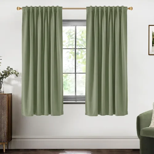 Miniatura 85 de SHINELAND Cortinas opacas cortas para ventanas de dormitorio, cortinas de baño, 45 pulgadas de largo