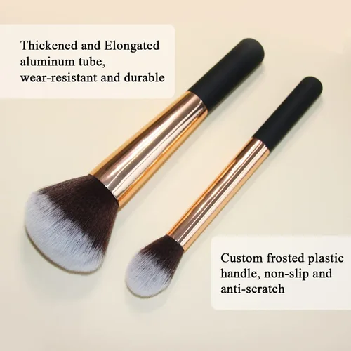 Miniatura 6 de Brochas de maquillaje, pincel grande para polvo y brocha para base, acabado impecable con aerógrafo para resaltador, polvo suelto, rubor, crema