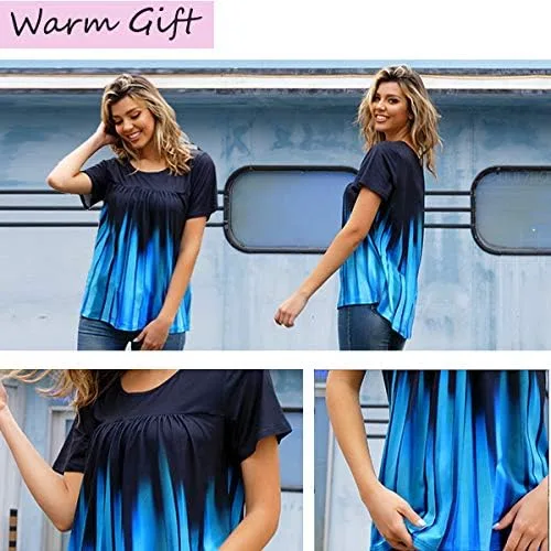 Miniatura 3 de Rainoop Blusas de verano para mujer, de manga corta, plisadas, de encaje, tallas grandes, tallas M-4XL