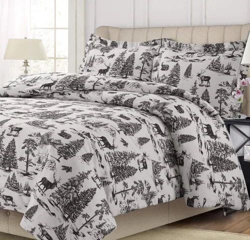Miniatura 5 de Tribeca Living Juego de funda de edredón de 200-GSM con estampado floral, King, Multicolor (FL200DSKIDB)