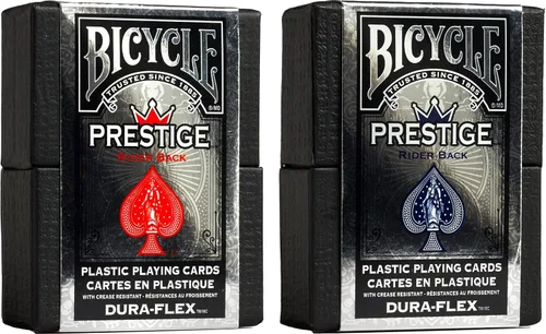 Miniatura 6 de Bicycle Prestige - Cartas de juego impermeables, baraja 100% de plástico negro, cartas de póquer duraderas de calidad de casino