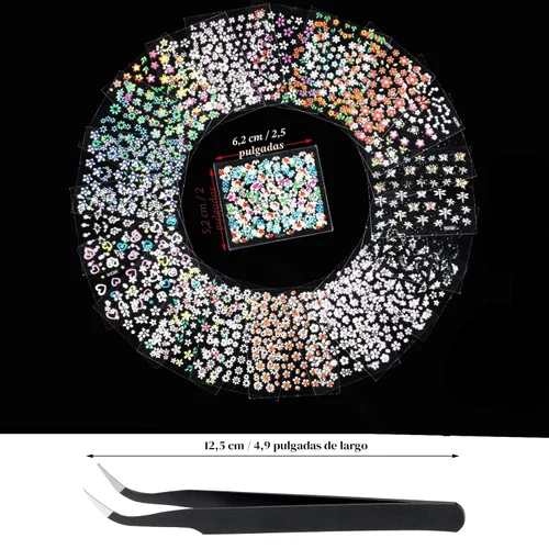 Miniatura 3 de Blulu 5000 calcomanías para uñas de flores, 100 hojas de calcomanías autoadhesivas 3D, calcomanías de múltiples diseños, calcomanías de manicura