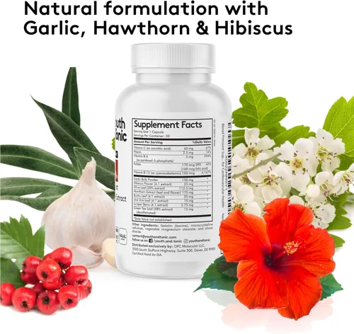 Miniatura 6 de Youth & Tonic Pastillas diarias de peso de agua y suplementos de apoyo para la presión arterial/diuréticos naturales para retención de agua