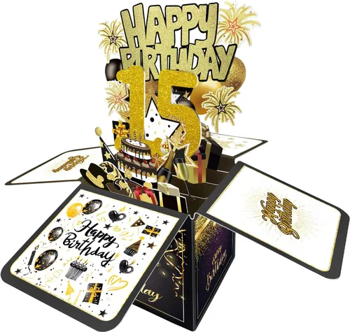 Miniatura 29 de Tarjeta de cumpleaños número 1 de Joycard, decoraciones de cumpleaños número 1 para niñas y niños, para ella o él, tarjetas 3D de feliz cumpleaños
