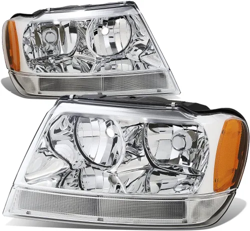 Miniatura 8 de DNA MOTORING HL-OH-JGC99-BK-CL1 - Repuesto de montaje de faros delanteros color negro transparente compatible con Jeep Grand Cherokee 99-04