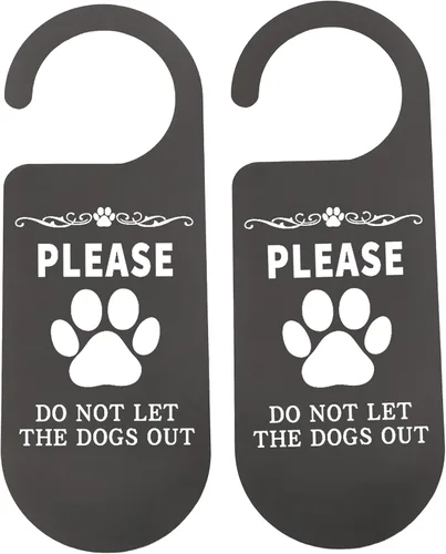 CENWA 2 letreros divertidos para colgar en la puerta con texto en inglés «Please Don' t Let The Cats/Dogs Out», «Please Do Not Disturb», decoración