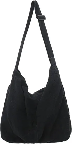 Bolso de mano de pana para mujeres y hombres, bolso de hombro de pana grande, bolso de mano casual, bolso cruzado de pana suave, bolso de mano