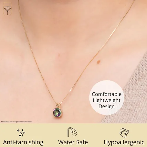 Miniatura 23 de MAX + STONE Cushion Cut Gemstone Necklace 8mm Solitaire Birthstone Necklace for Women Gemstone Pendant Necklaces with 18 inch Box Chain