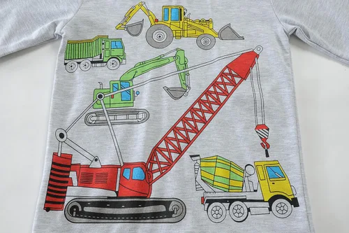 Miniatura 3 de Little Hand Pijamas de algodón para niños pequeños, conjunto de pijamas de manga larga para excavadora