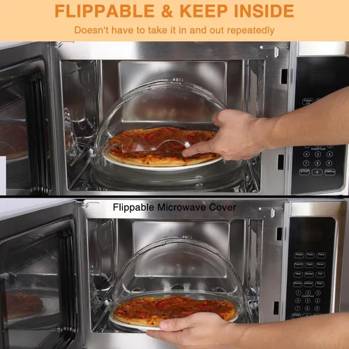 Miniatura 2 de Cubierta Volteable para Salpicaduras de Microondas, Cubierta de Microondas para Alimentos, Platos, Cubierta de Plato de Microondas Más Alta