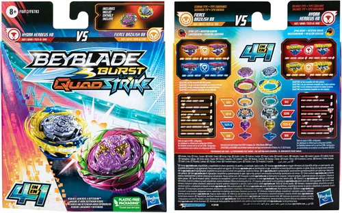 Miniatura 5 de Beyblade Burst QuadStrike Fierce Bazilisk B8 y Hydra Kerbeus K8 Trompo Giratorio Paquete Doble, 2 Trompos de Juego de Batalla para Niños de 8 Años