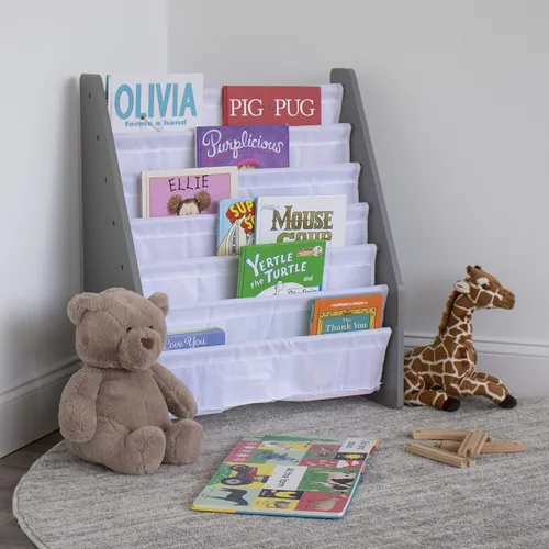 Miniatura 7 de Humble Crew Organizador de juguetes para niños con contenedores de almacenamiento y estantería extragrande de 6 niveles, gris/blanco