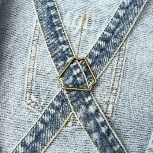 Miniatura 7 de Jeanerlor - Delantales de trabajo de mezclilla con bolsillos para mujeres y hombres, correas cruzadas y ajustables de S a XXXL, Azul mezclilla Azul