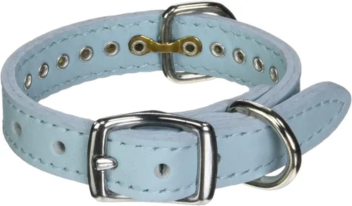 Miniatura 49 de Collar de perro de cuero y cristales de OmniPet Signature, cuero de grano de violeta africana de avestruz, se ajusta a un tamaño de cuello de 6"-8