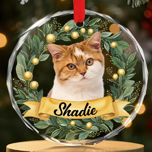 Miniatura 12 de FLOCHIL Adornos de Navidad Personalizados para Gatos Adornos de Navidad Personalizados con Foto y Nombre para Árboles de Navidad, Adornos de Navidad