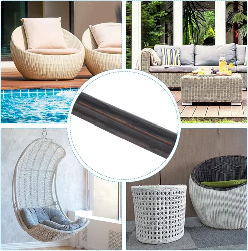 Miniatura 5 de Patikil Kit de reparación de mimbre, 30m/98ft PE Rattan reemplazo reparación DIY Set para fijación de mimbre muebles muebles de patio, caqui