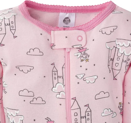 Miniatura 2 de Gerber Pijama con pies para bebé niña, paquete de 2