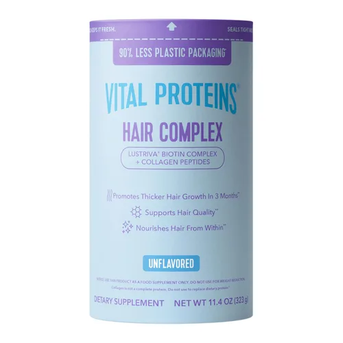 Vital Proteins - Péptidos de colágeno + Biotina 10000mcg Complejo para el cabello, suplemento para el crecimiento del cabello - Lustriva