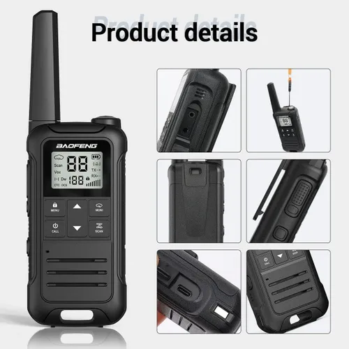 Miniatura 6 de Baofeng F22 - Walkie Talkies recargables de largo alcance para adultos, radio FRS de mano, paquete de 4 unidades de radio portátil de 2 vías, cable