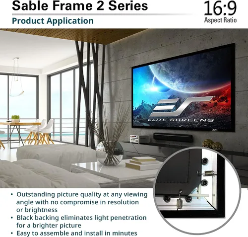 Miniatura 2 de Pantalla de proyección de marco fijo CineWhite, SableFrame 2
