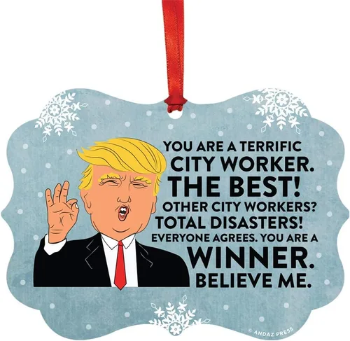 Miniatura 31 de Andaz Press Presidente Donald Trump Fancy Frame Recuerdo Adorno de Navidad Regalo de broma Ejecutivo de Cuenta, 1 paquete, Divertidas Ideas