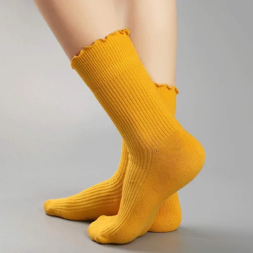 Miniatura 21 de Mcool Mary Calcetines para mujer, con volantes, estilo casual, transpirables, de punto, de algodón, con volantes, paquete de 6