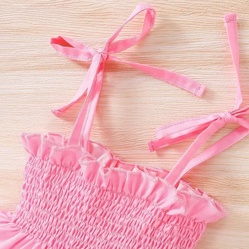 Miniatura 5 de Vestido de verano para niñas pequeñas, vestido de princesa sin mangas, cuello halter, tutú de playa, vestido de verano bohemio con tirantes