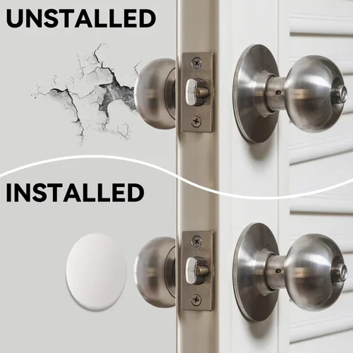 Miniatura 4 de JULBEAR Tope de Puerta Protector de Pared, 12 Piezas Topes de Perilla de Puerta Protector de Pared con Fuerte Adhesivo Trasero, Silencioso, Absorbe
