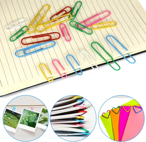 Miniatura 5 de Clips de papel y clips de carpeta, 340 piezas de clips de papel y clips de carpeta de tamaños surtidos, clips de papel de colores grandes, medianos