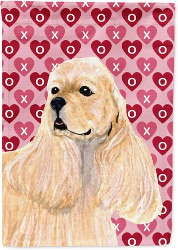 Miniatura 293 de Caroline's Treasures SS4484GF Bandera de jardín con diseño de bulldog inglés y corazones para el Día de San Valentín, bandera decorativa para patio
