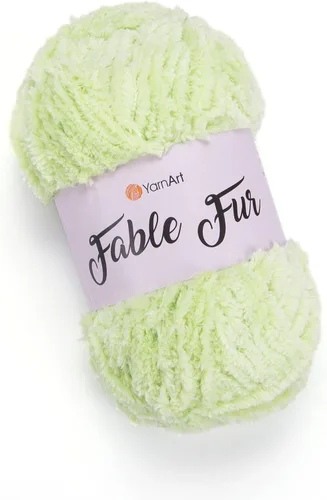 Miniatura 12 de Yarnart Fable Fur Hilo (100gr), Hilo de Pestañas Sintético Suave Grueso Esponjoso Falso Difuso para Ropa de Ganchillo Tejido de Punto Súper