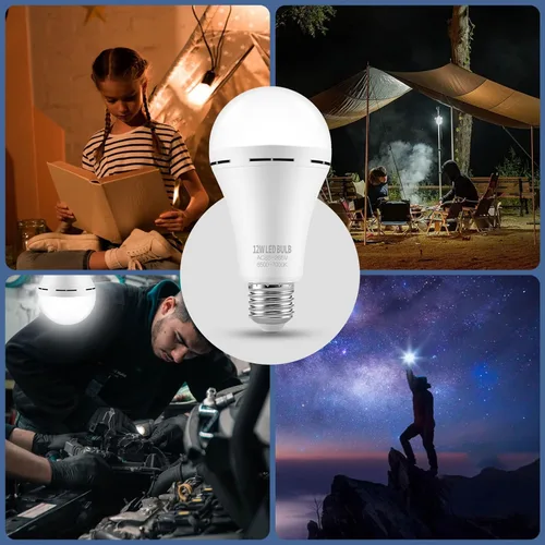 Miniatura 7 de Bombillas LED de emergencia recargables para cortes de energía en el hogar, bombillas con certificación UL operadas por batería, para cortes