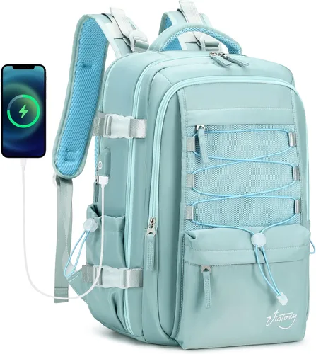 AO ALI VICTORY Mochila de viaje para mujeres y hombres de 15.6 pulgadas para laptop, mochila de transporte, mochila grande para universidad, Verde,