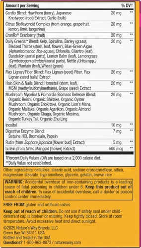 Miniatura 11 de Nature's Way Alive! Multivitaminas diarias ultra para mujer, fórmula de alta potencia, promueve el metabolismo de la energía y la función muscular*