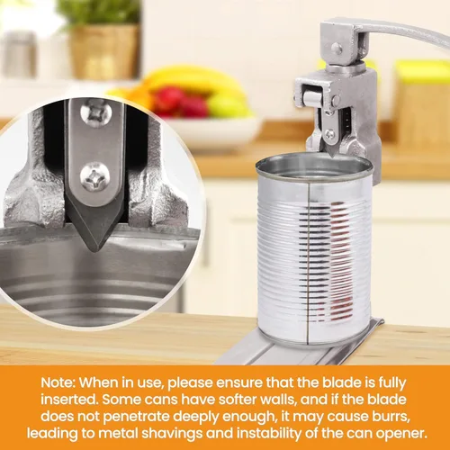 Miniatura 5 de MoHern Abrelatas comercial resistente, abrelatas industrial para latas #10, abrelatas manual con base de acero chapado para restaurante, tienda
