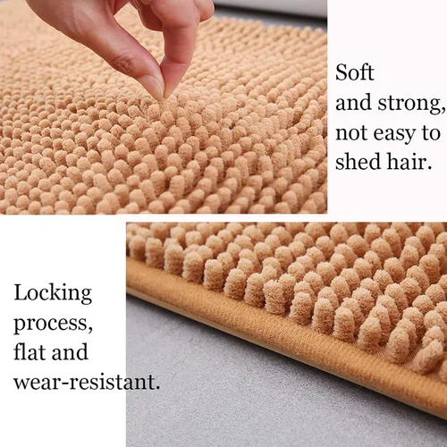 Miniatura 7 de QWEASDF Tapetes absorbentes para baño, antideslizantes, para ducha, entrada, entrada, felpudos de felpilla, extraíbles y lavables, color gris, 19.7