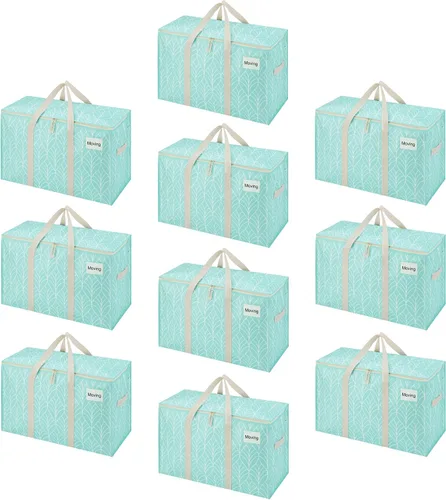 Miniatura 46 de VENO - Paquete de mudanzas, cajas de almacenamiento para embalaje universitario con tapas alternativas, para dormitorio, extragrande, asas