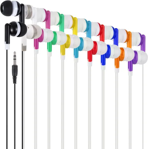 Miniatura 8 de Auriculares al por mayor a granel 50 unidades de auriculares empaquetados individualmente para escuelas, aulas, estudiantes, bibliotecas