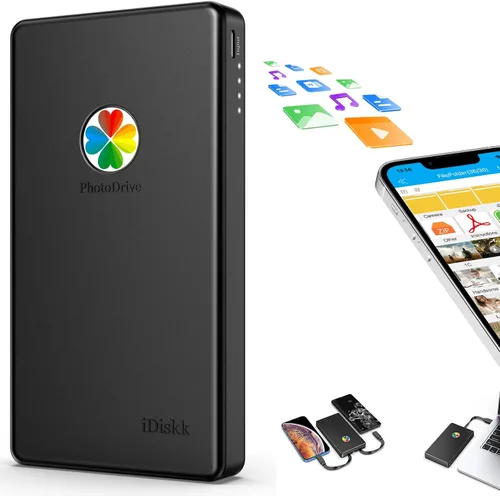 Miniatura 11 de iDiskk Disco duro externo certificado por Apple de 500 GB para iPhone, iPad, teléfono Android, MacBook, Copia de seguridad automática Fotos Videos