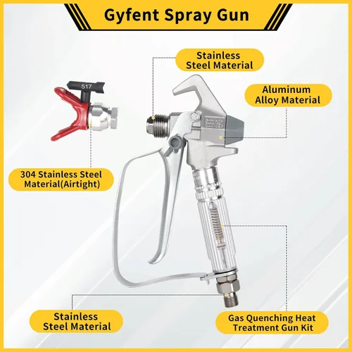 Miniatura 4 de Kit de pistola pulverizadora de pintura de 23 piezas 3600PSI, con manguera de alta presión de 50 pies, poste de extensión y puntas de pulverización