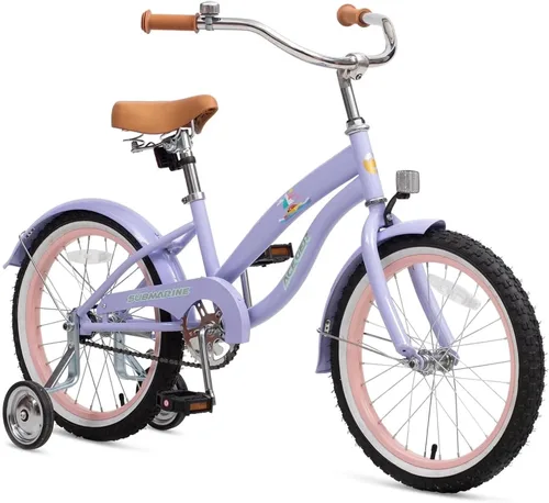 Miniatura 6 de ACEGER Bicicleta crucero de playa para niñas de 5 a 13 años, 16" 18" 20" 24" bicicleta de una sola velocidad para niños incluye freno contrapedal