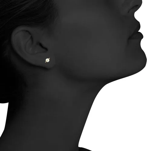 Miniatura 4 de Planet - Aretes de plata de ley 925 chapados en oro rosablancoamarillo de 18 quilates, aretes de ópalo blancoverderosa, Metal, Ópalo sintético