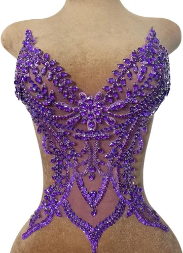 Miniatura 8 de Parches de encaje con cuentas a mano, disfraces, apliques con cristales de diamantes de imitación para manualidades, protege bodas, fiestas