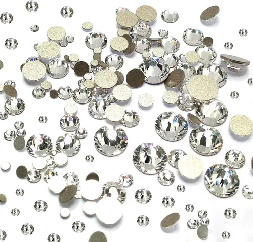 Miniatura 12 de Dowarm 2650 diamantes de imitación de cristal con parte trasera plana, 6 tamaños de 0.059 in a 0.256 in, cristales de parte trasera plana
